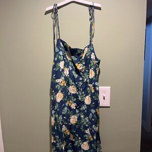 Floral tie strap mini dress
